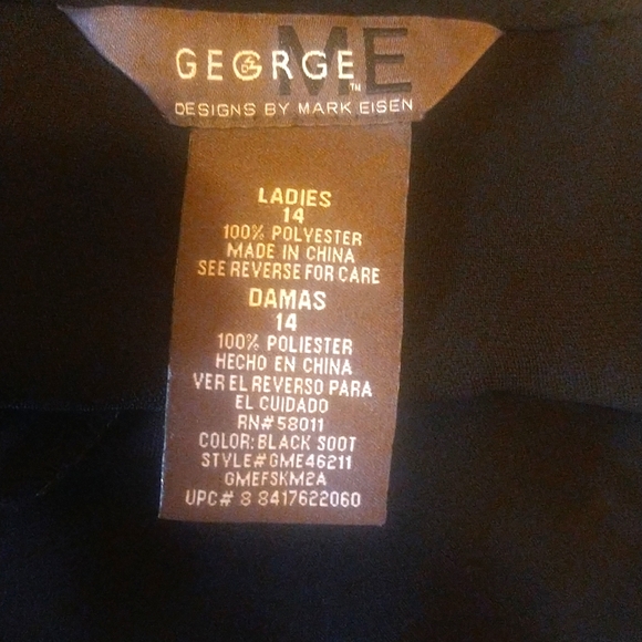 Woman's Skirt George Me by Mark Risen Black Size 14  100% Polyester - Picture 2 of 8